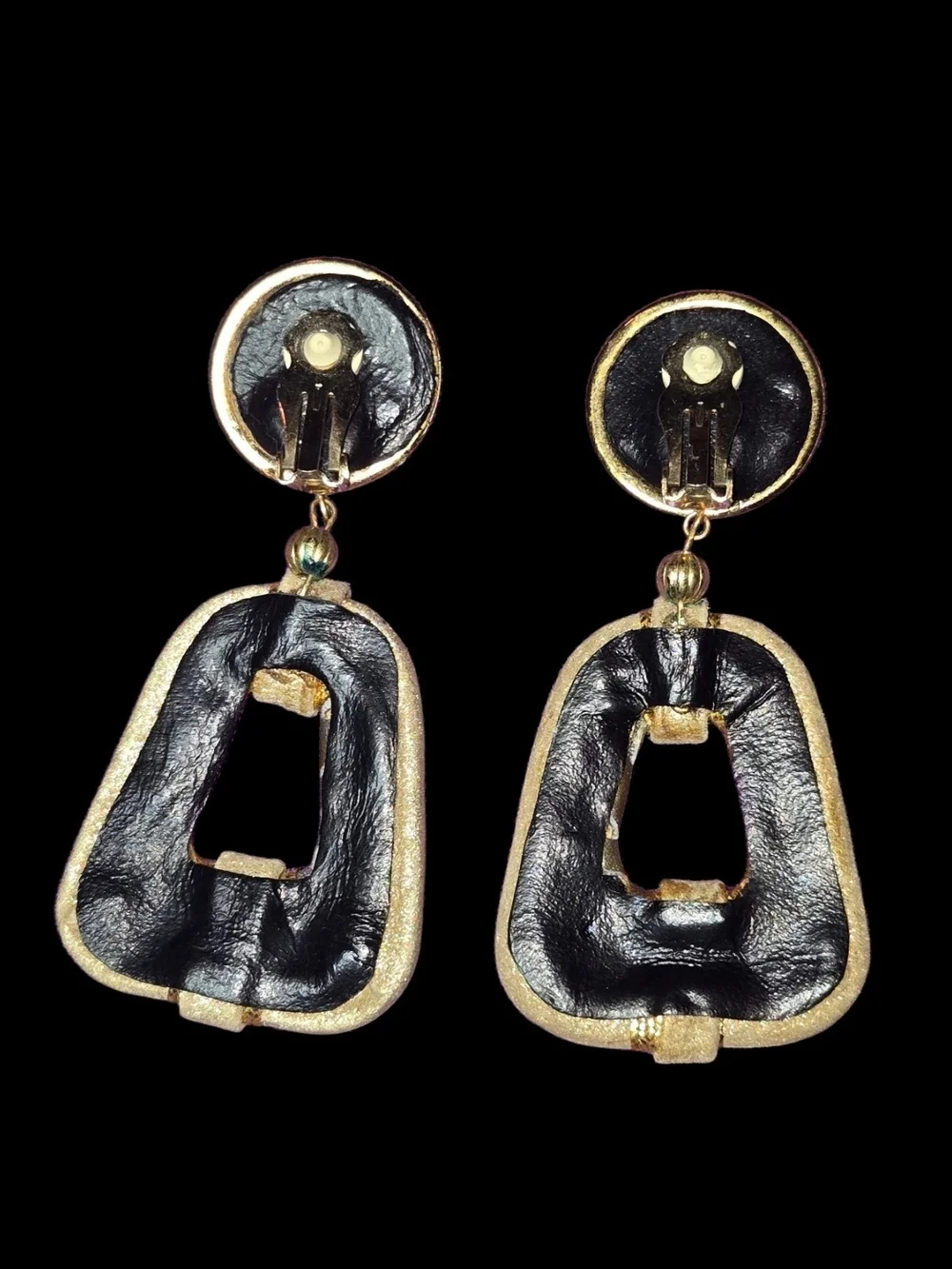 Vintage Gold-Tone Color Drop Clip On Earrings - Unbranded